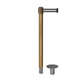 Montour Line Stanchion Belt Barrier Removable Base Sat.Brass Post 9ft.Bk/W H Belt MX630R-SB-BWH-90